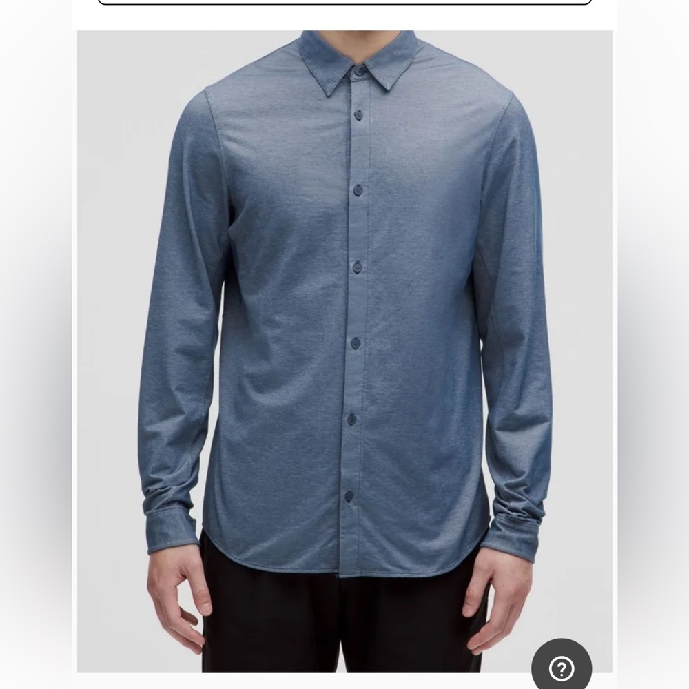 Lululemon men's Commission Long Sleeve shirt mineral blue size medium